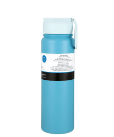 Mainstays 24 oz Blue Stainless Steel Double Wall Water Bottle, Straw Lid