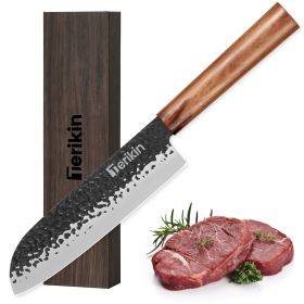 Professional Kiritsuke Santoku Chef Knife, 9 Inch Japanese Chef Knife, German High Carbon Stainless Steel EN1.4116 Chef Knife Meat & Sushi Knife (Option: Santoku knife)