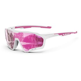 Sport Sunglasses for Mens Womens, Lightweight Frame, Non-Slip Nose Pads for Hiking, and Running, UV400 Protection (Lens Color: Pink)