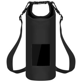 Floating Waterproof Dry Bag Floating Dry Sacks with Observable Window 20L Roll Top Lightweight Dry Storage Bag for Kayaking Rafting Boating Swimm (Color: Black, size: 20L)