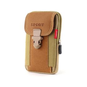 'HIM' Sport Belt Waist Canvas Bag (Direction: Vertical, Color: khaki)