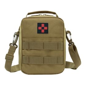 Wild Car Storage Crossbody Rescue Shoulder First Aid Bag Camouflage Sports Outdoor Multifunctional Bag (Color: Brown color)