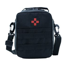 Wild Car Storage Crossbody Rescue Shoulder First Aid Bag Camouflage Sports Outdoor Multifunctional Bag (Color: Black)